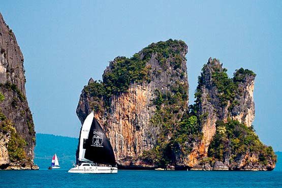 Sailing & Racing Catamaran at one of Phukets Islands