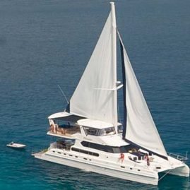 Luxury Sailing & Motor Catamaran under sail