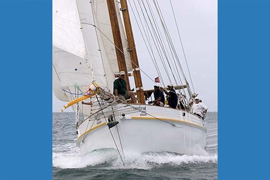 Classic Schooner Sailing Yacht making headway