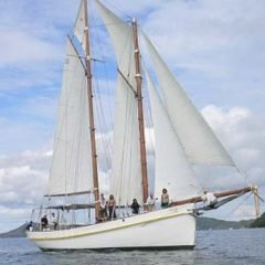 Classic Schooner Sailing Yacht on a gentle breeze