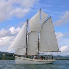 Classic Schooner Sailing Yacht heading out from Chalong