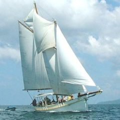 Classic Schooner Sailing Yacht six sails up